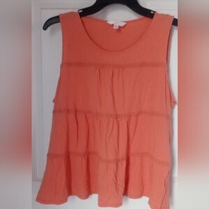 LC Lauren Conrad Coral Tiered Sleeveless Tank